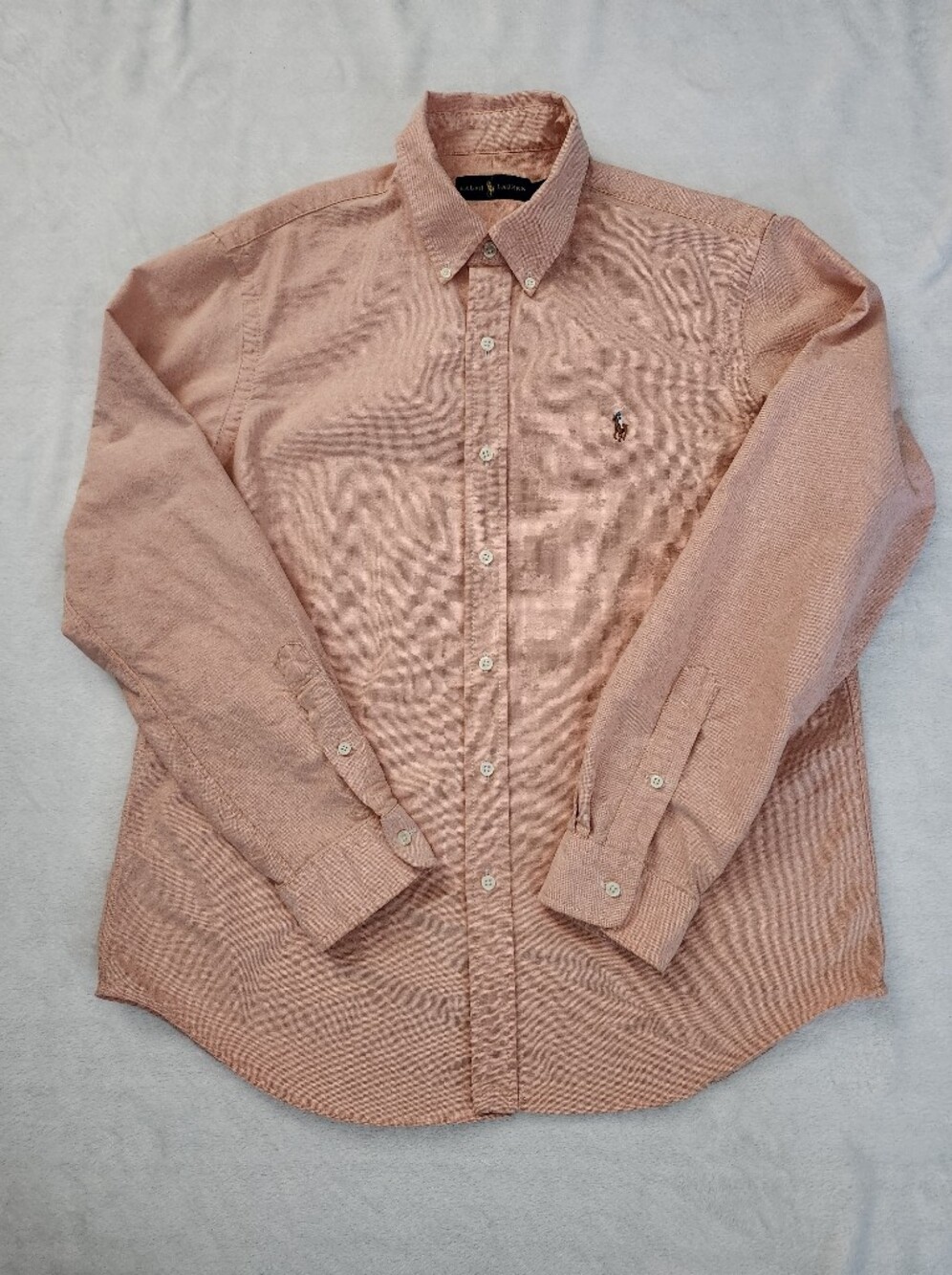 RALPH LAUREN Men’s Large‎ Classic Oxford Button Down Shirt Coral Preppy Office